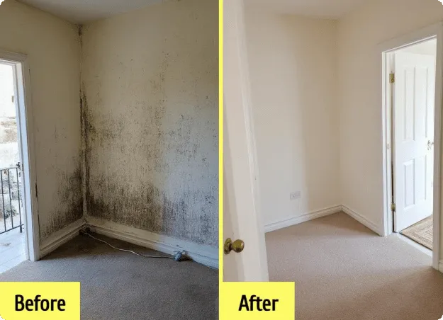 Before and after mold removal in Fort Collins home